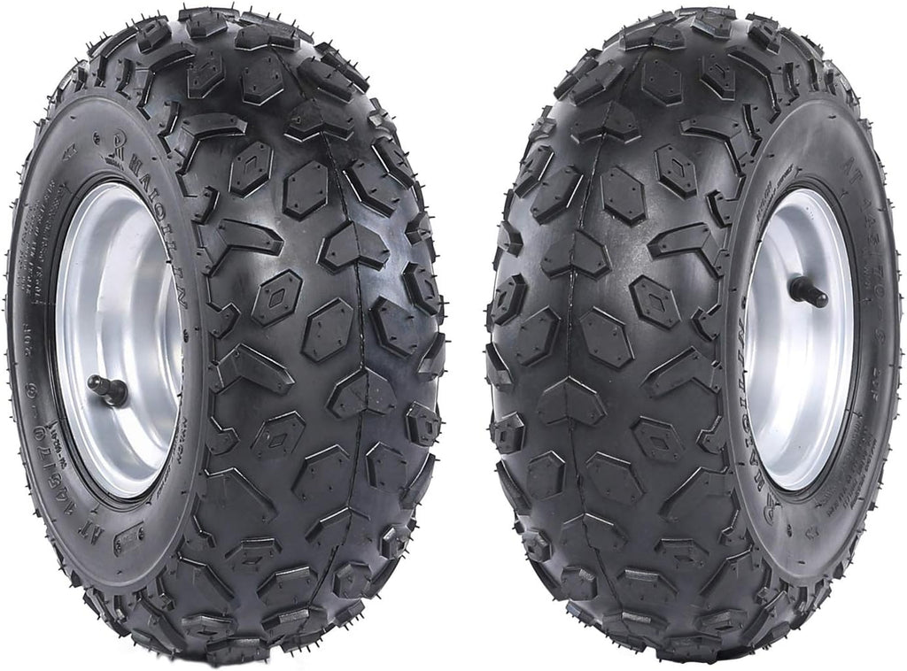 4PCS 145/70-6 Tubeless Wheel Tires with 6'' Rims for ATV Go Kart UTV Quad Bike I613223