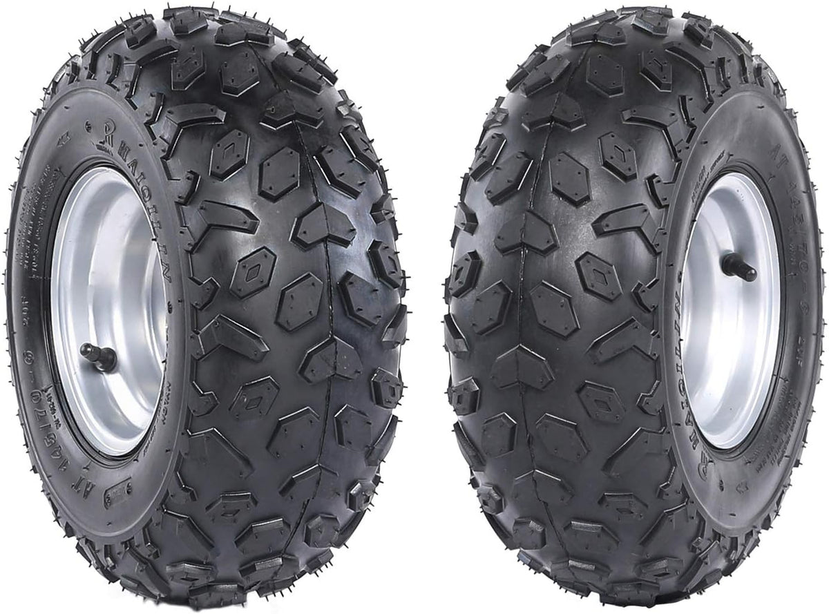 4PCS 145/70-6 Tubeless Wheel Tires with 6'' Rims for ATV Go Kart UTV Quad Bike I613223
