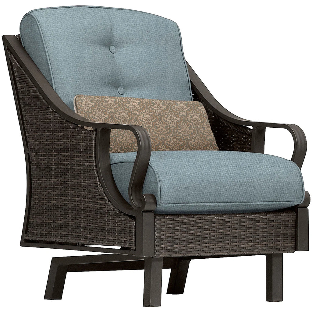 Ocean Blue Wicker and Steel Outdoor Conversation Set T500