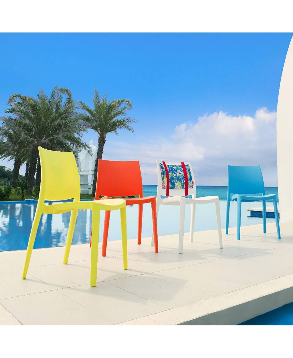 Dark Gray Stackable Patio Dining Chair, Set of 4 B4232