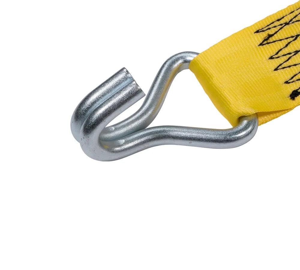 8 Pack 2" x 10' Retractable Ratchet Straps with Double J-Hook, 3,300 lbs Breaking Strength, Yellow U96539