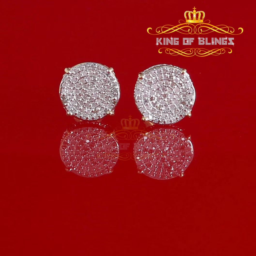 0.30ct Round 925 Sterling Silver Yellow Stud Earrings F746
