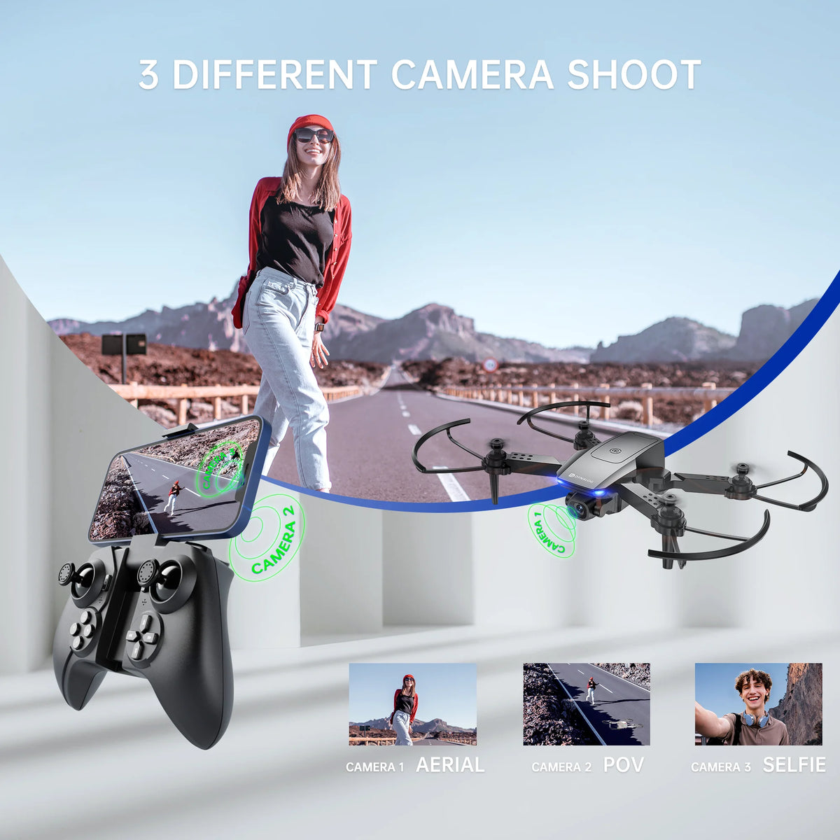 Black Mini Drone RC Quadcopter with 1080P HD Camera I564