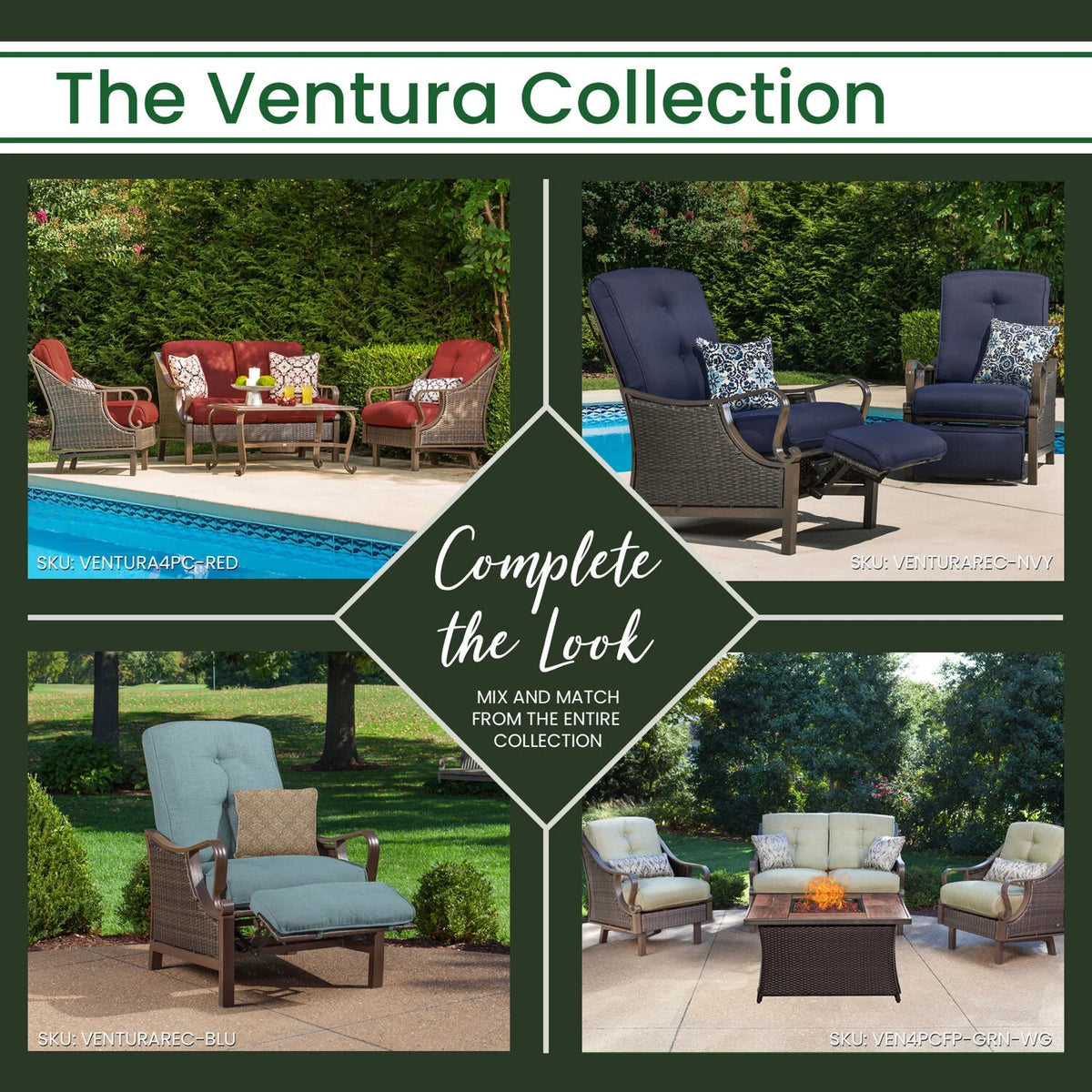 Ocean Blue Wicker and Steel Outdoor Conversation Set T500