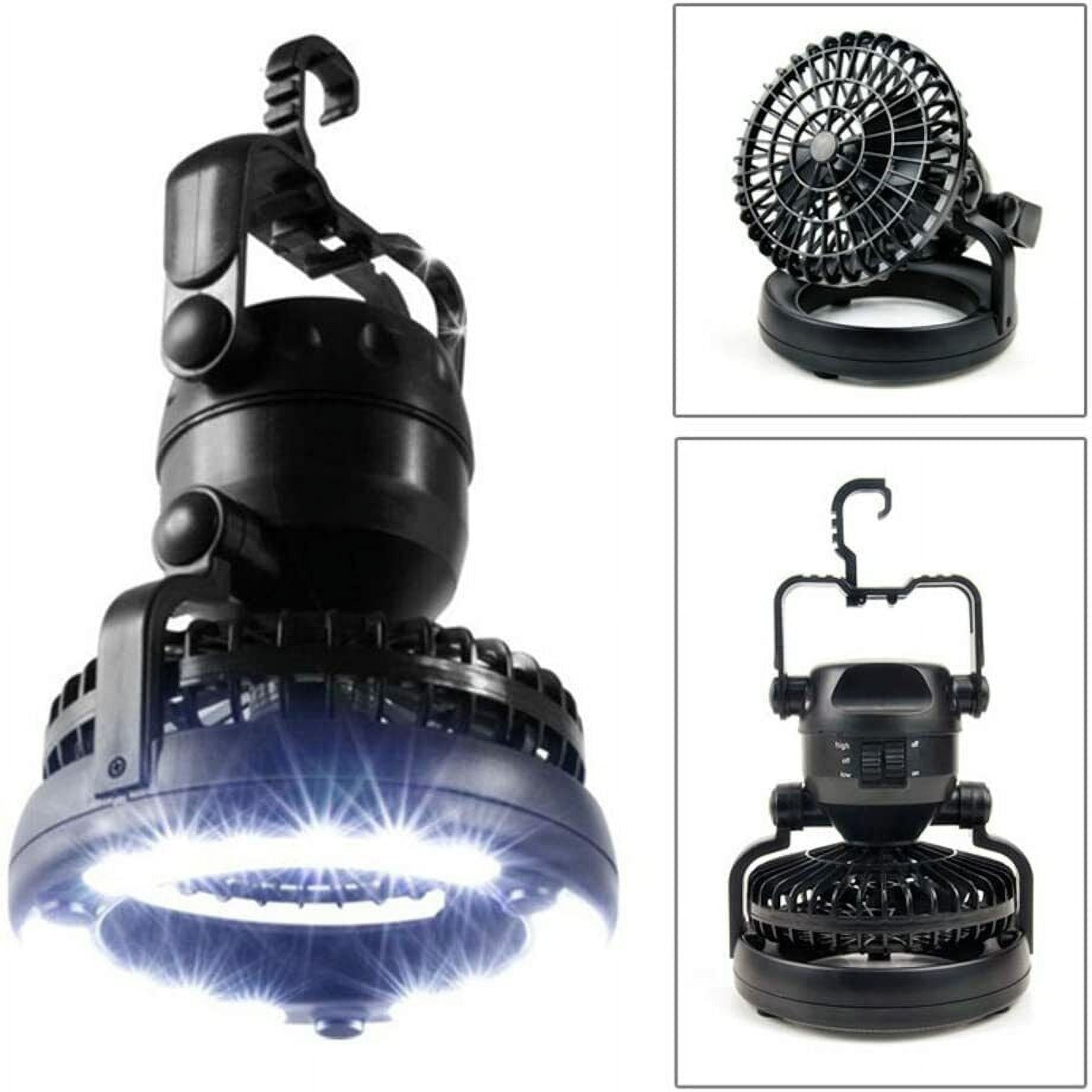 2in1 Portable Camping Tent LED Lights with Ceiling Fan Outdoor Hanging Lantern G950124