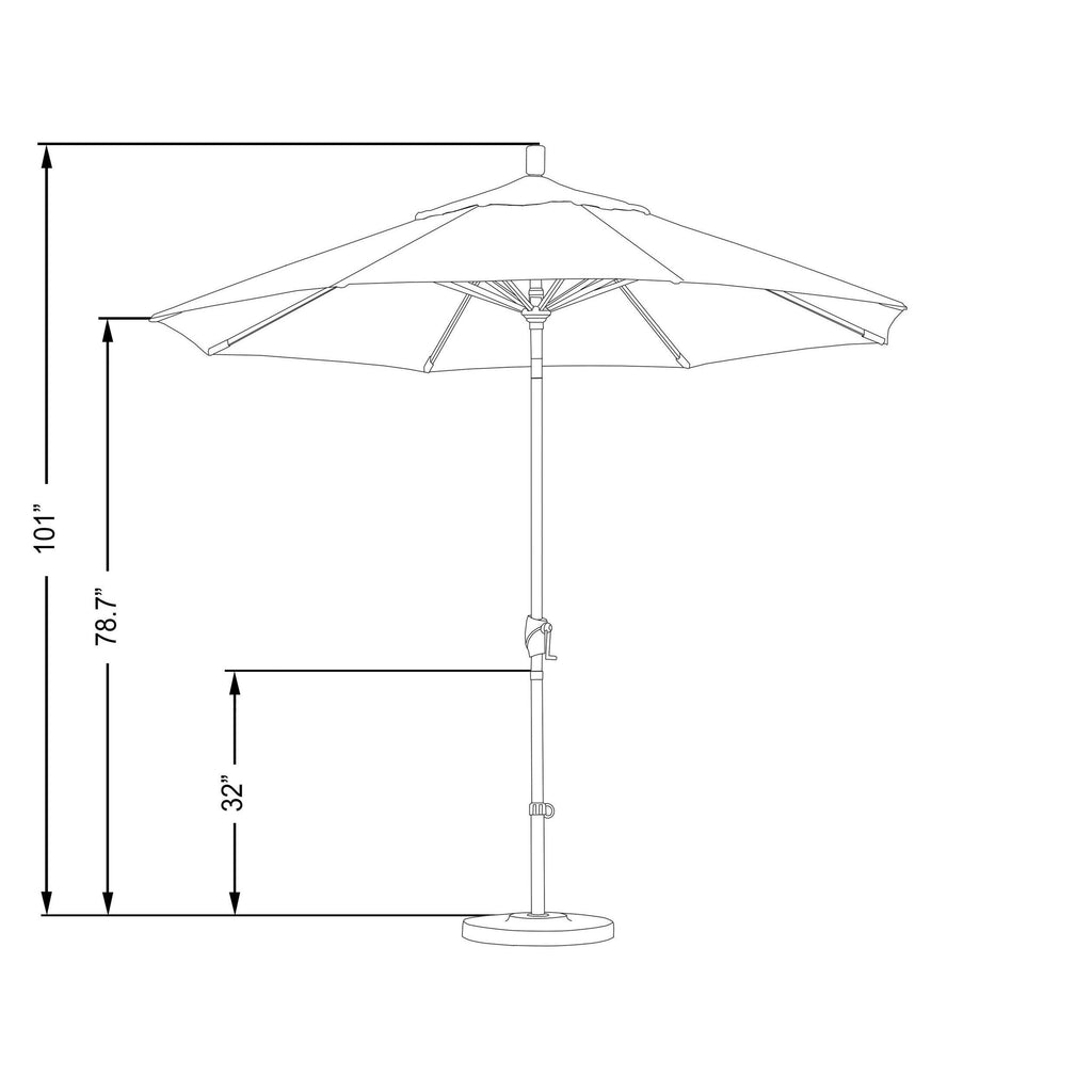 9 ft. Aluminum Market Umbrella Push Tilt D6423