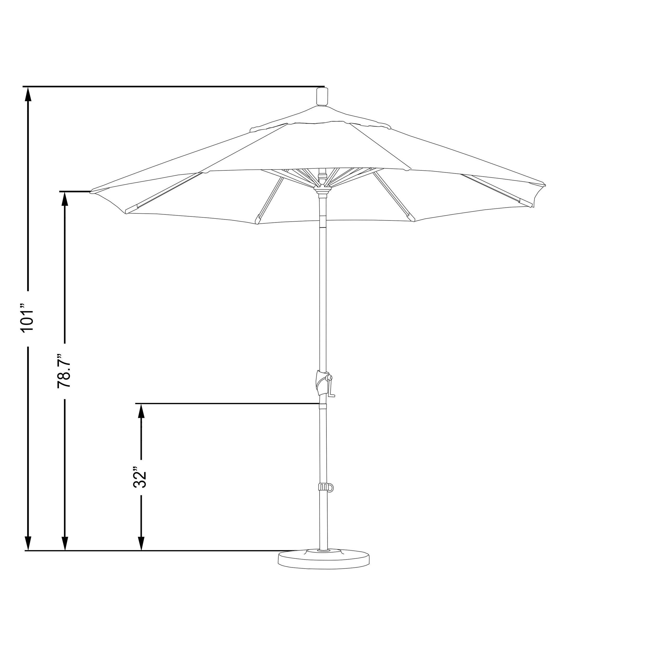 9 ft. Aluminum Market Umbrella Push Tilt D6423