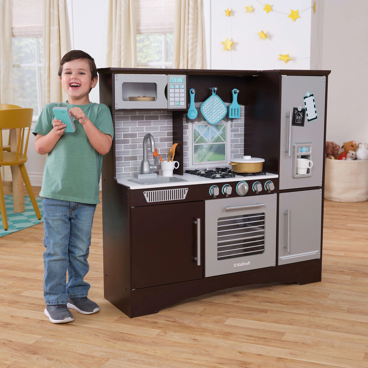 Espresso Wooden Kitchen with 4 Accessories R197