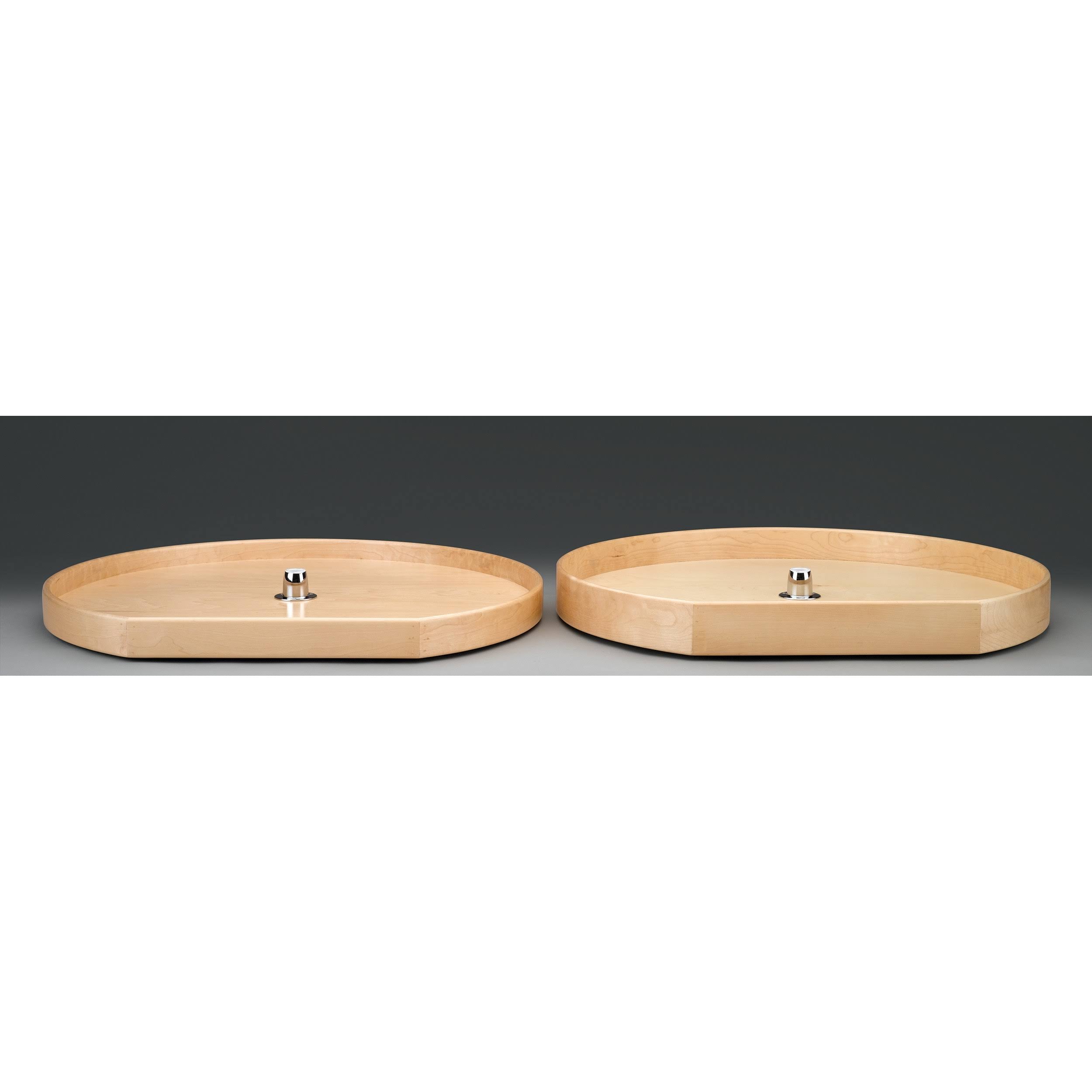 28x22 Natural Wood Kidney Lazy Susan Z61936