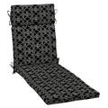 Black Global Stripe Outdoor Chaise Lounge Cushion L270