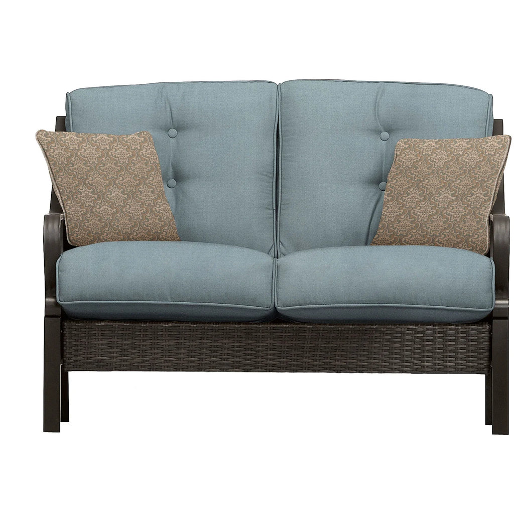 Ocean Blue Wicker and Steel Outdoor Conversation Set T500