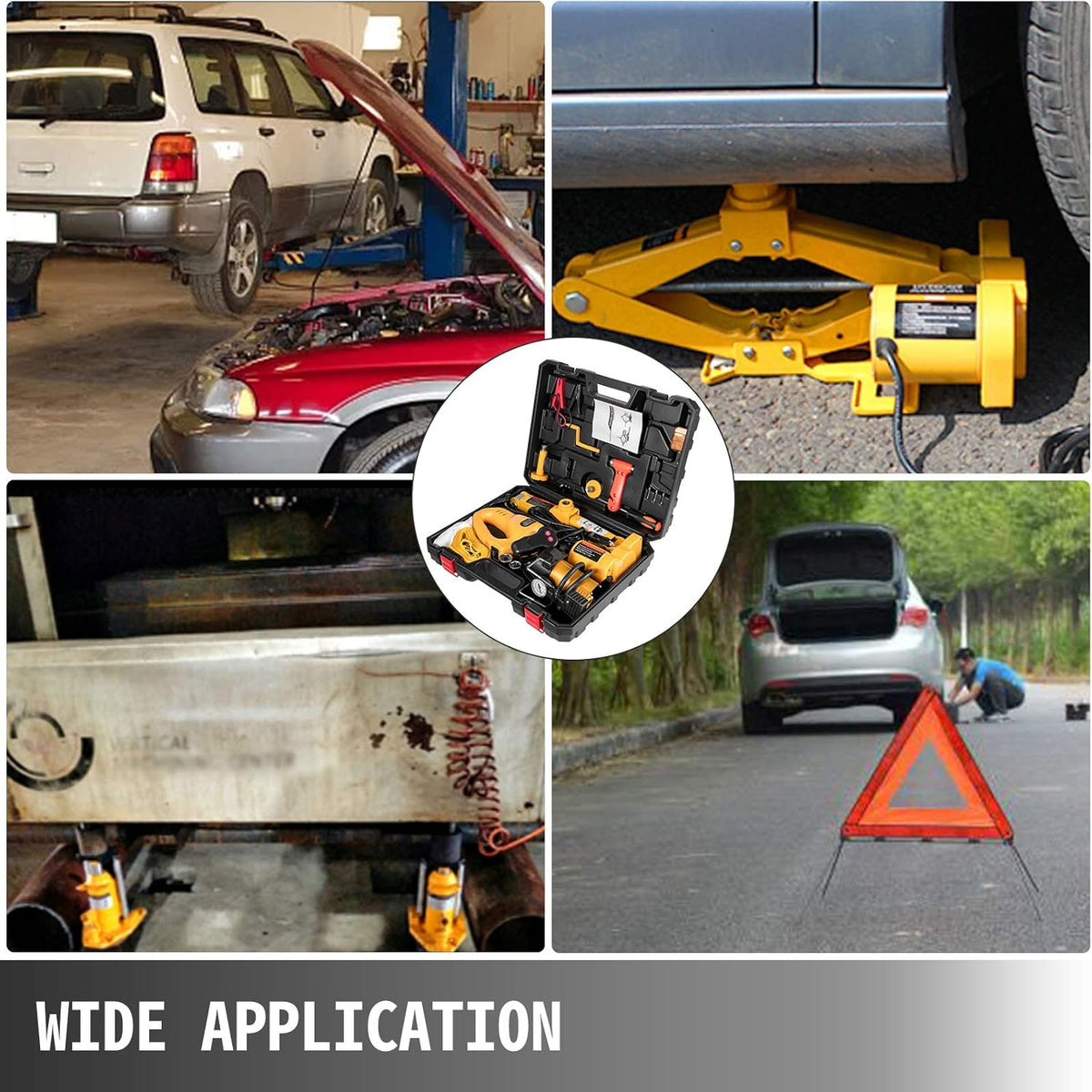 Electric Car Jack 3 Ton 6600LBS 12V DC with Electric Impact Wrench and Inflator Pump P303374