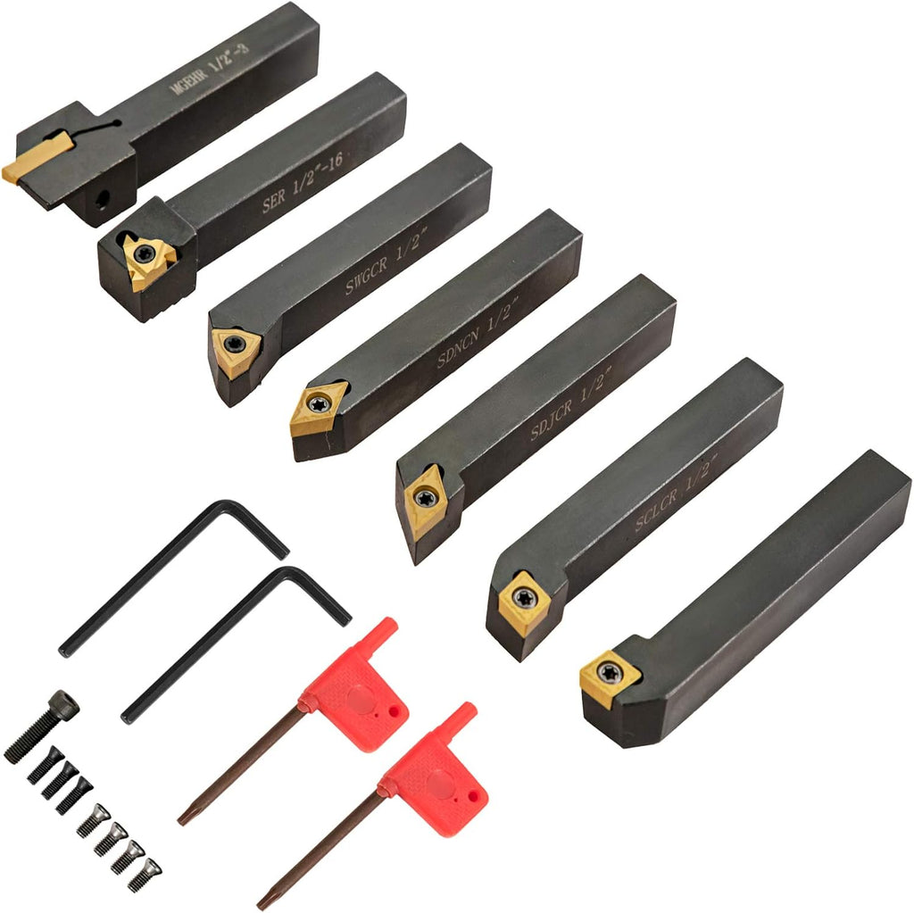 7 Pcs Carbide Lathe Cutting Tools Set I505