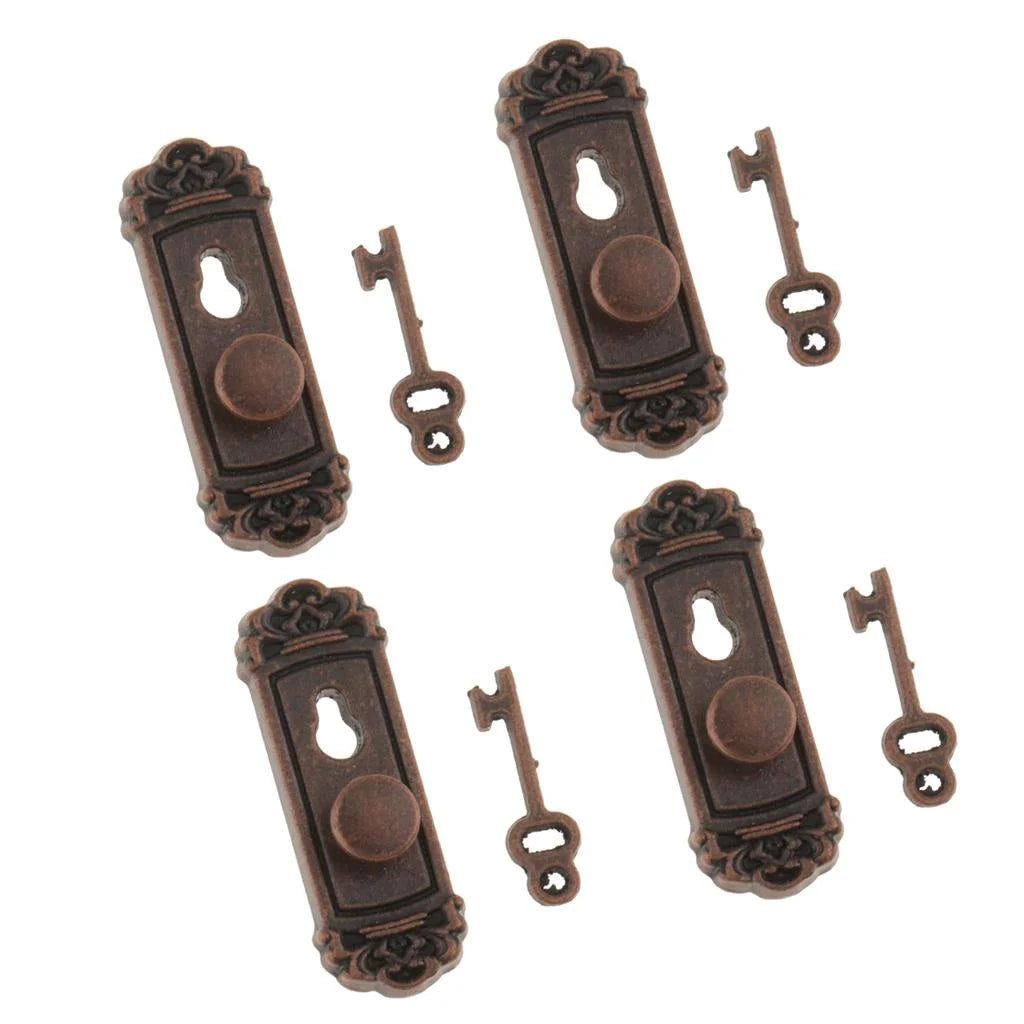 1:12 Ancient Metal Door Knob Dollhouse Miniature Handle N643