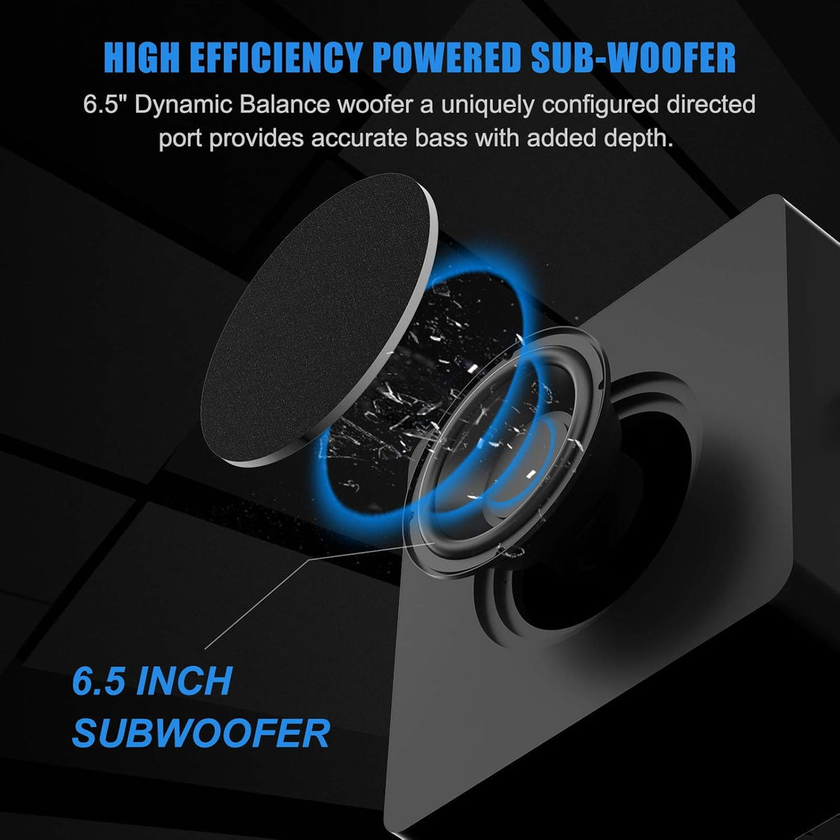 Compact Powered Subwoofer with Bluetooth 5.0 B407