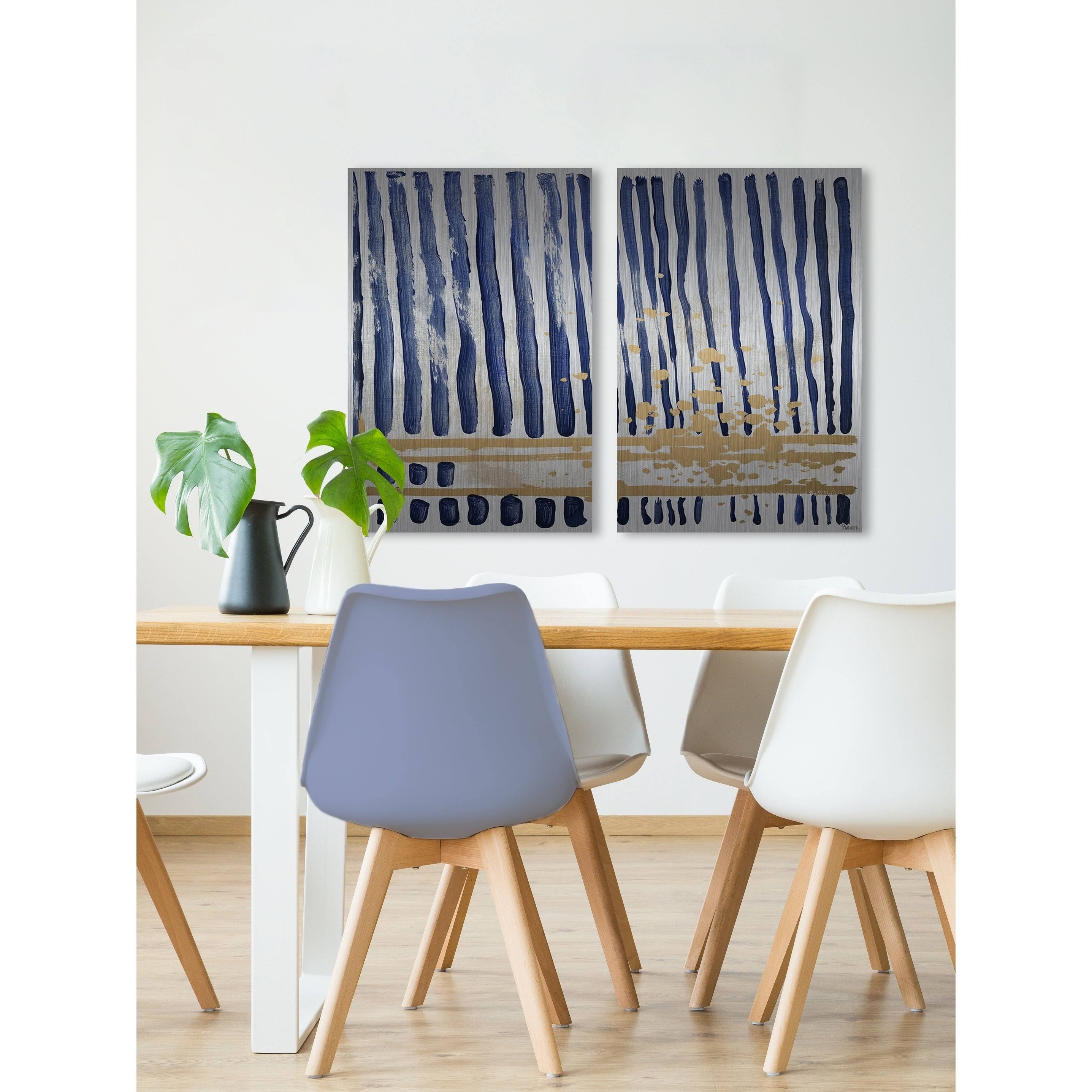Blue Verticals Diptych - 48 x 36 S78346