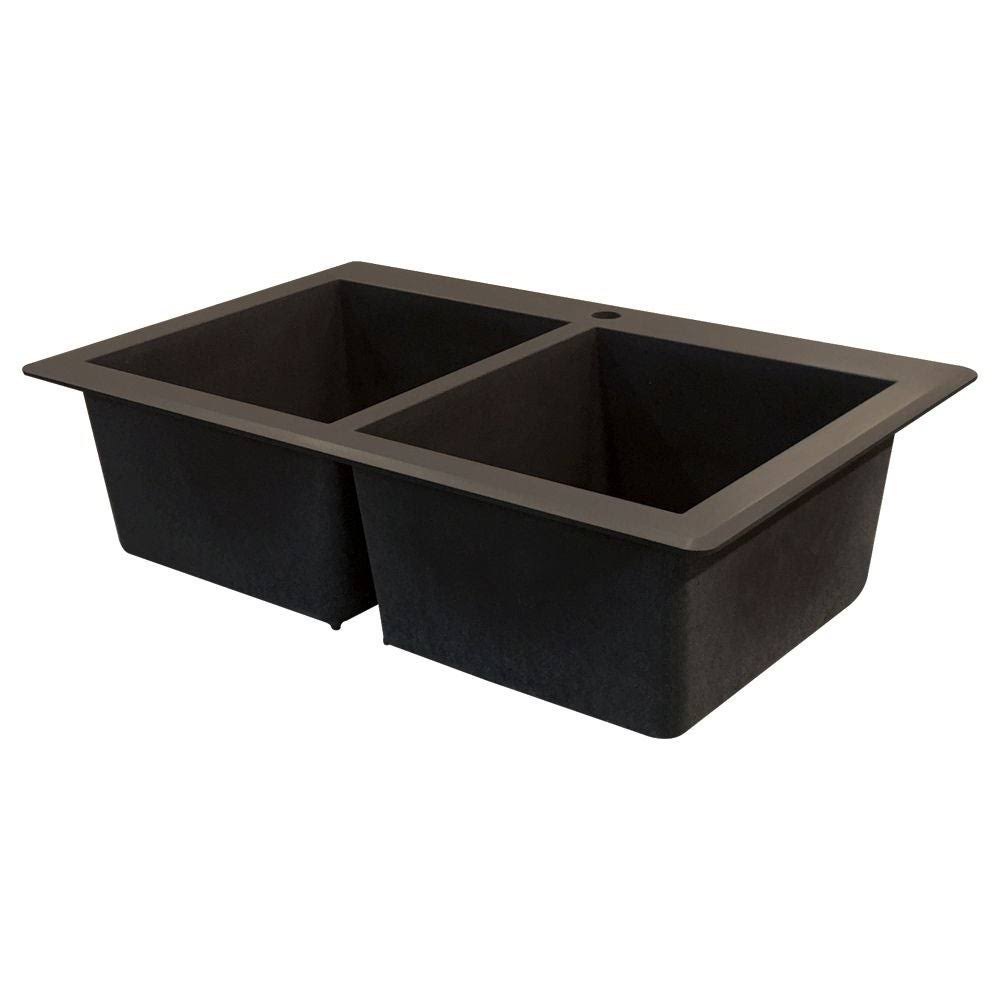 Cafe Latte Double-Basin Granite Drop-in Kitchen Sink G603849