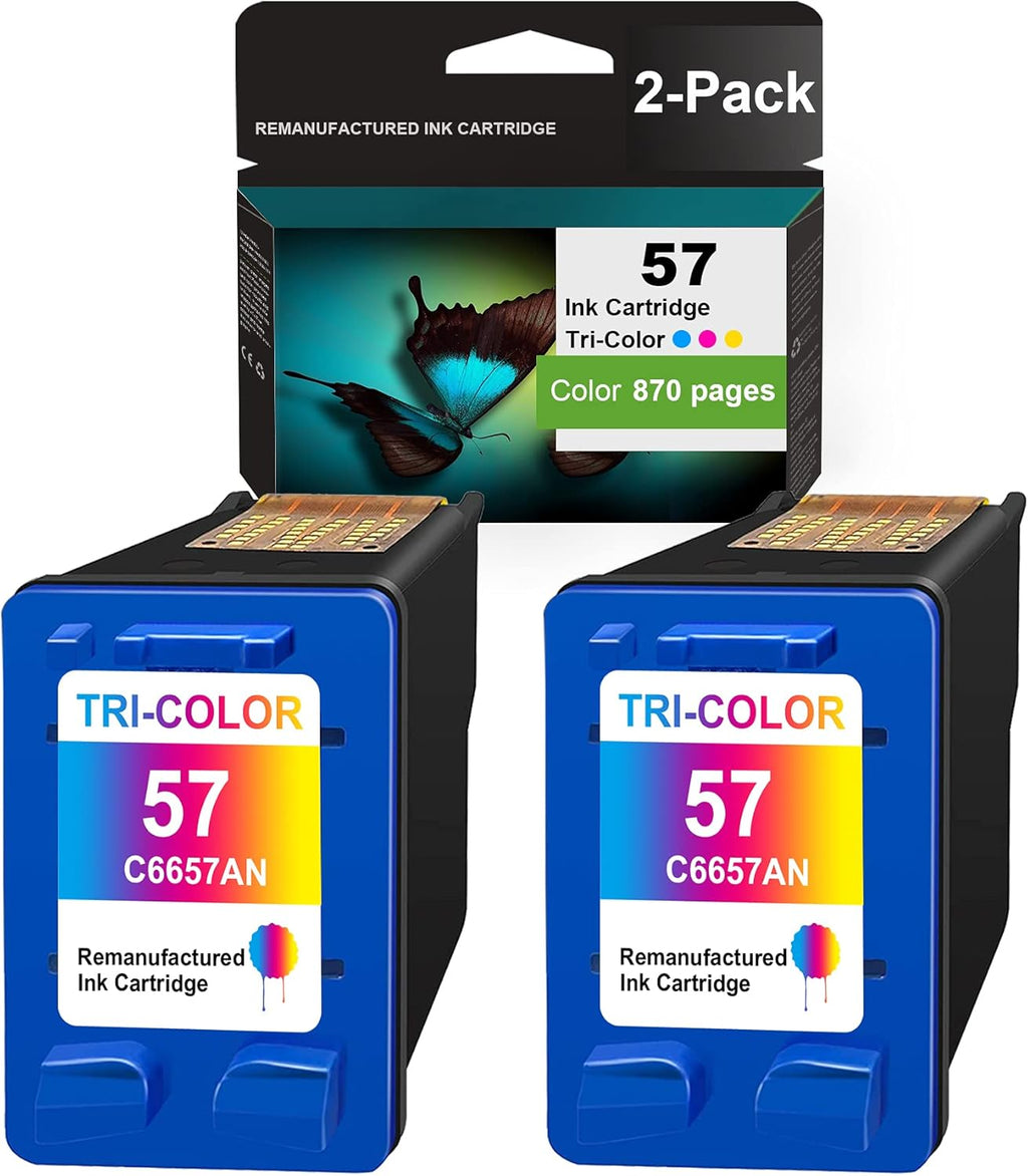 2 Pack Tri-Color Remanufactured Ink Cartridge for HP Deskjet 450 Photosmart 7550 7755 7350 7450 Printer P142