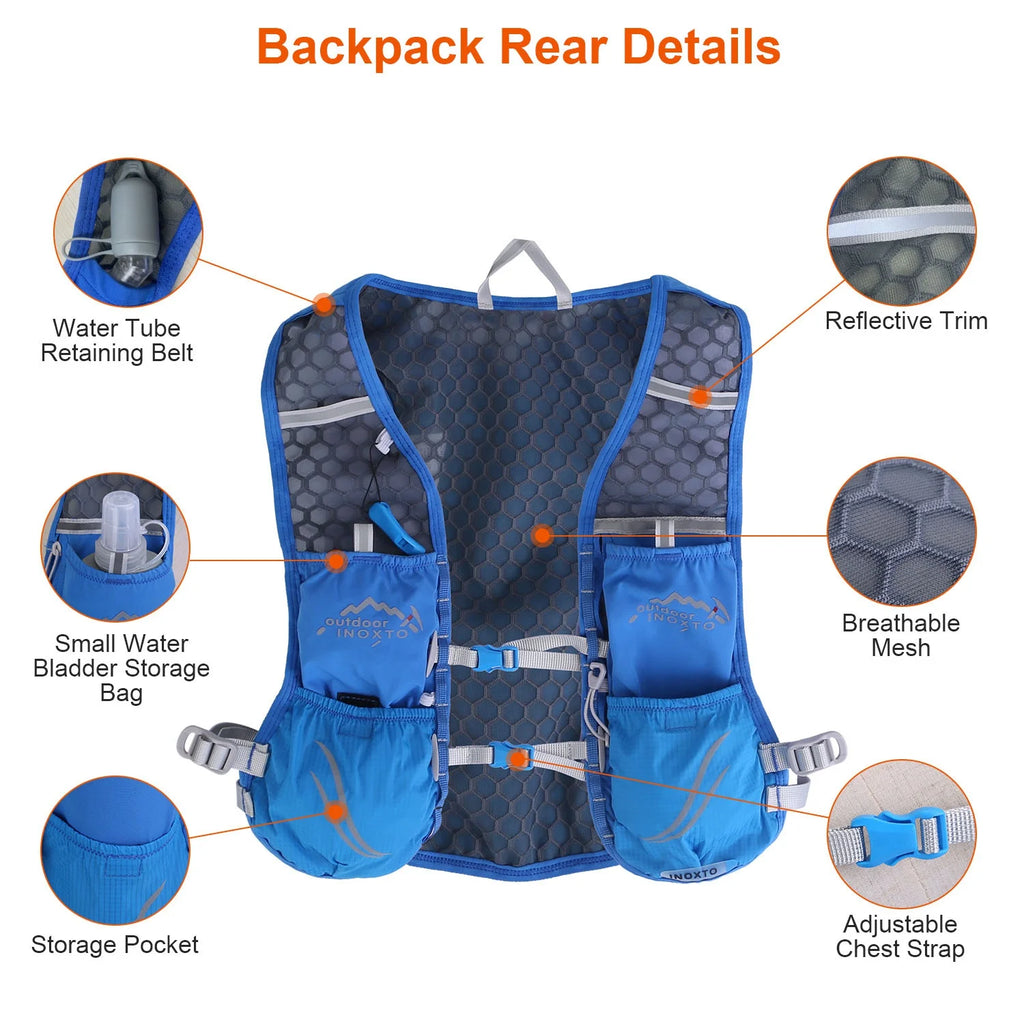Blue Hydration Vest Backpack with 2.4L Water Bladder G122707