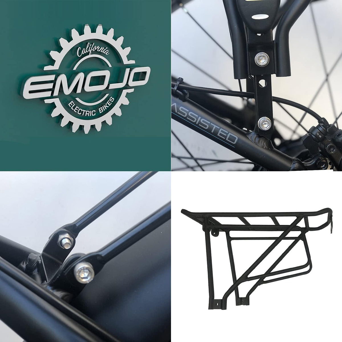 Aluminum Cargo Rack for Fat Tire Electric Bike, 55 lb, Pack of 2 G325