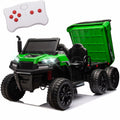 24V 2 Seater 6 Wheels XXL Ride On Car with EVA Tires, Bluetooth, Remote Control, Dump Bed, 5-Point Safety Harness (Green) G152610