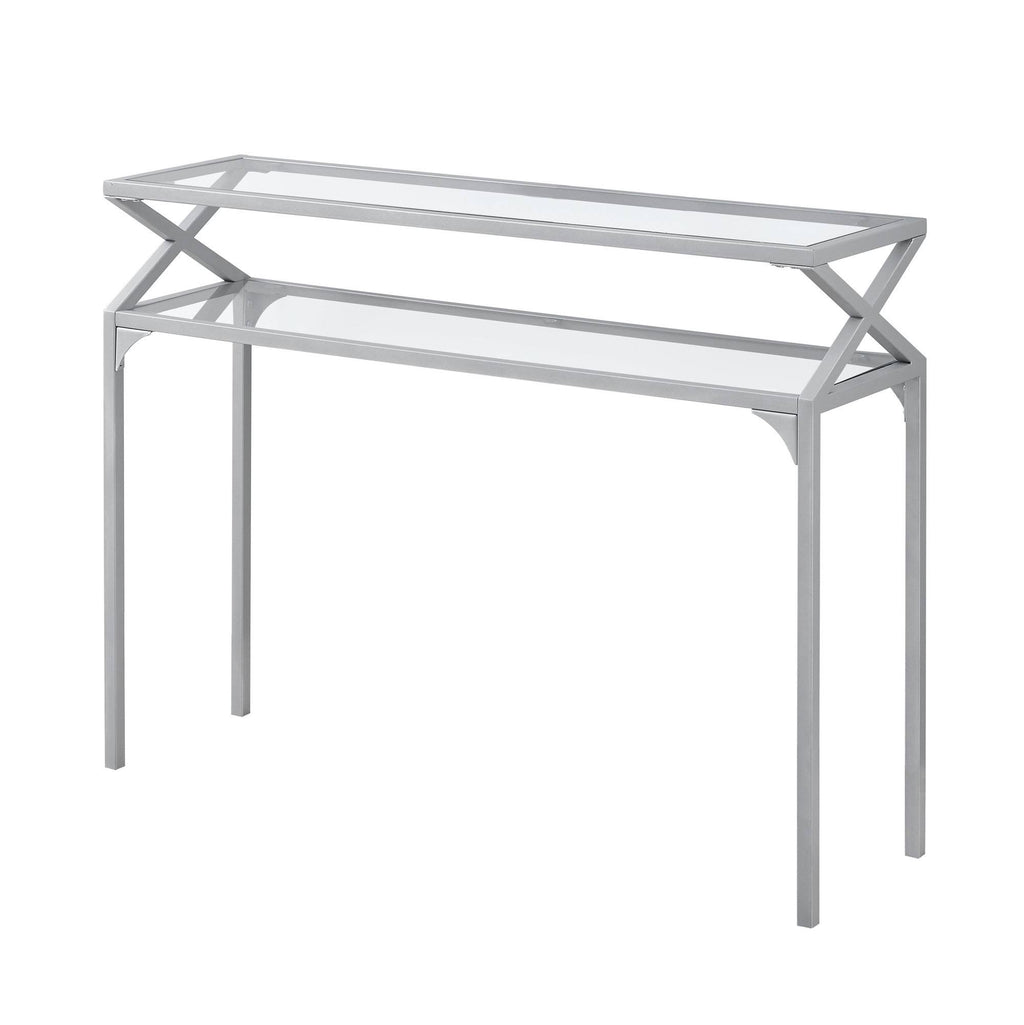 Silver Metal Hall Console Table Z379