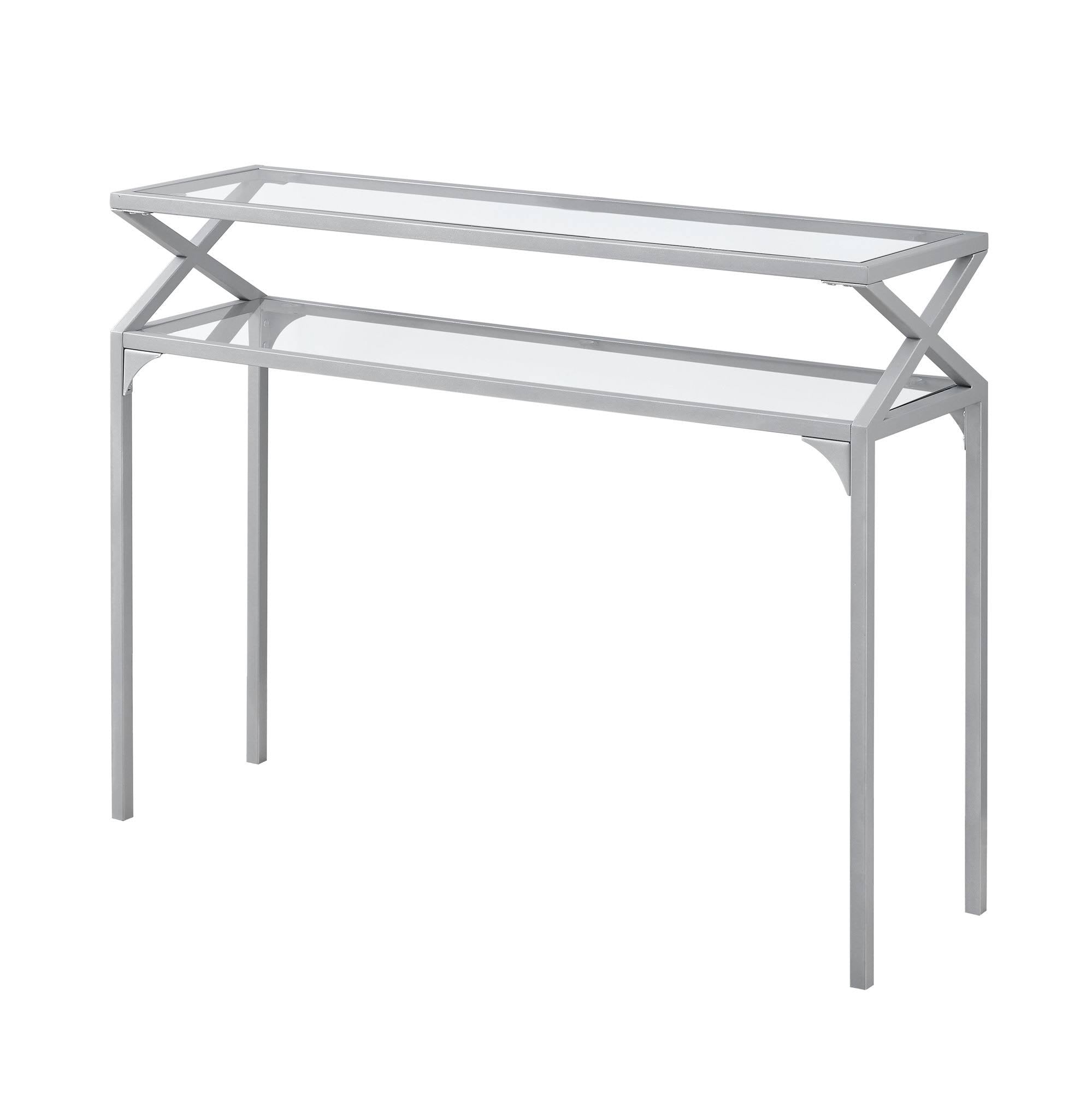Silver Metal Hall Console Table Z379