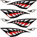 4 Pieces Shark Teeth Mouth Reflective Waterproof Kayak Stickers Decals Pack of 2 Z7245