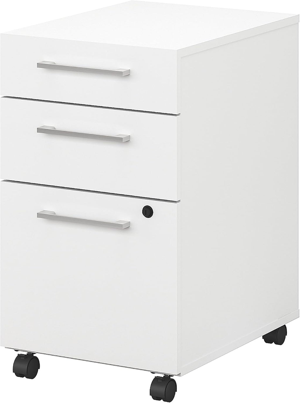 White 3 Drawer Mobile File Cabinet V3078