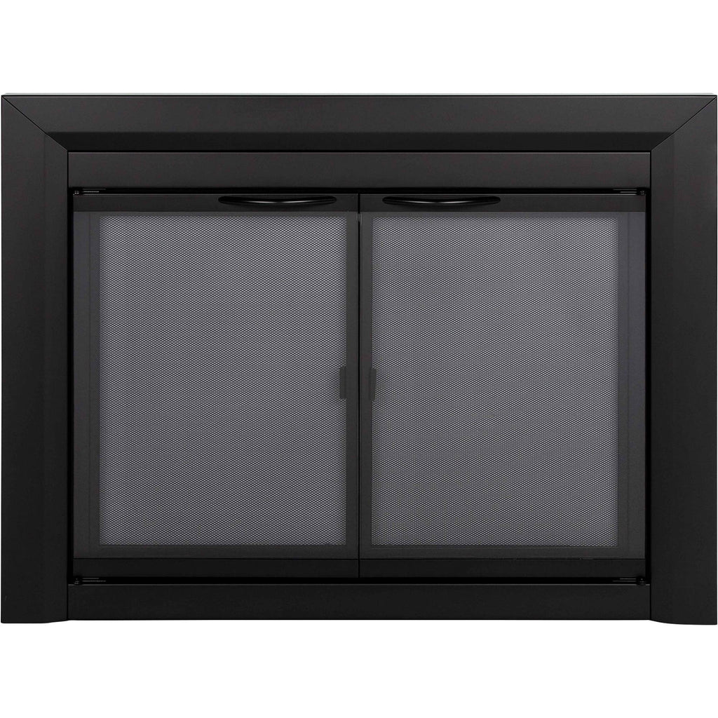 Gunmetal Large Fireplace Glass Door W4046
