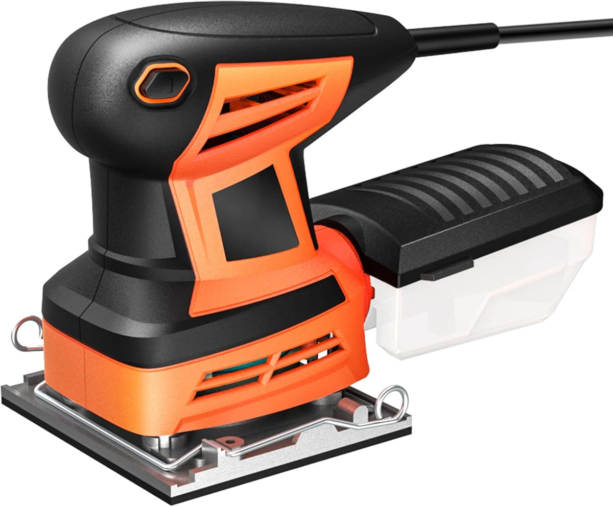 5 Inch 350W 6 Variable Speed Electric Palm Sander with 20pcs Sanding Paper, Pack of 2 E6480