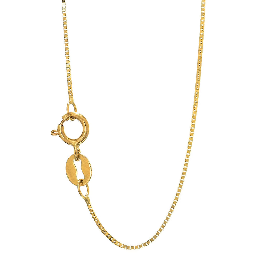 10K Yellow Gold 0.6mm Box Chain with Spring Ring Clasp L4878