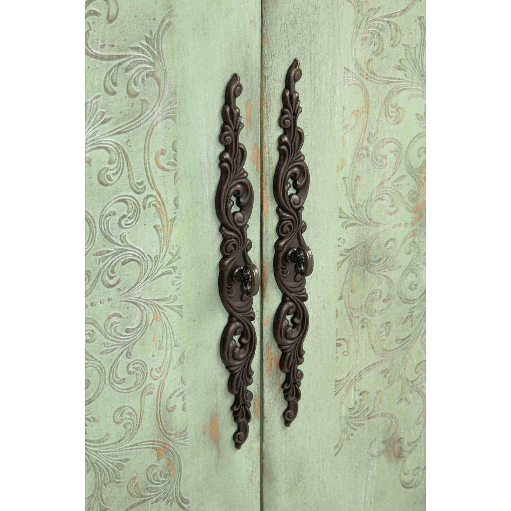 Antique Brown and Green Accent Cabinet K565