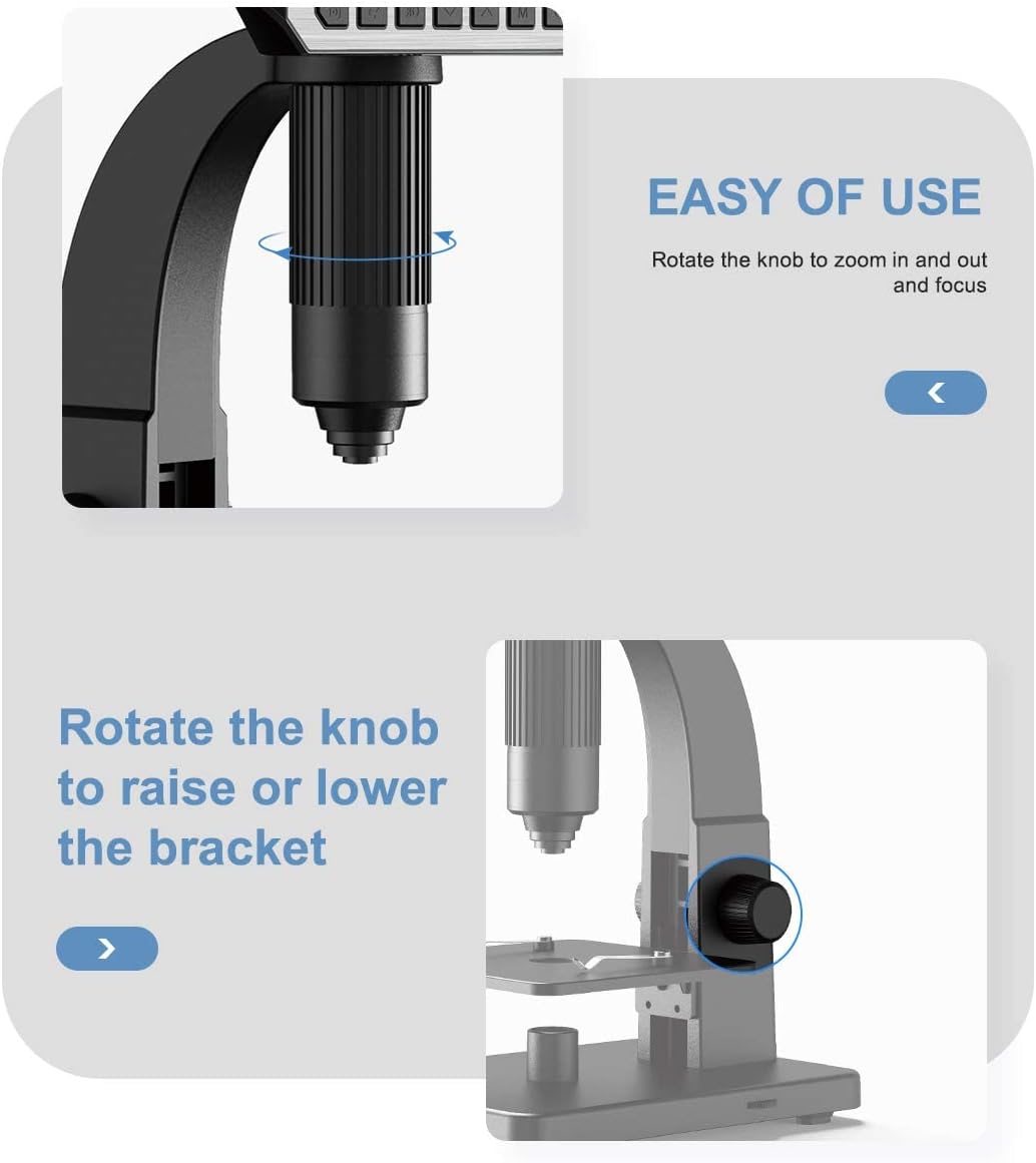7'' IPS Display Digital Microscope with 2000X Dual Lens N253
