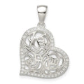 Sterling Silver CZ Heart Pendant F32811