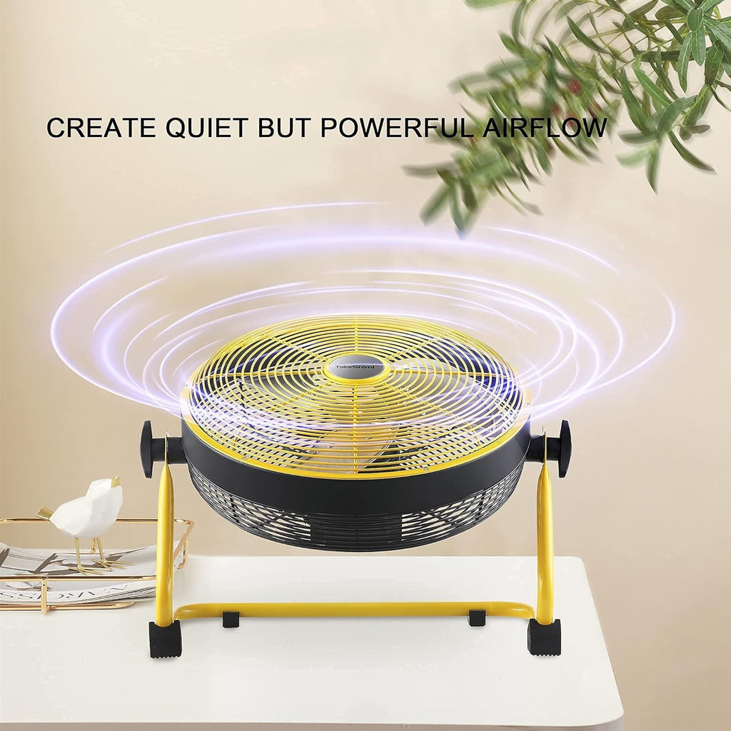 Cordless Rechargeable 12 Inch Floor Fan with Metal Blade Q441