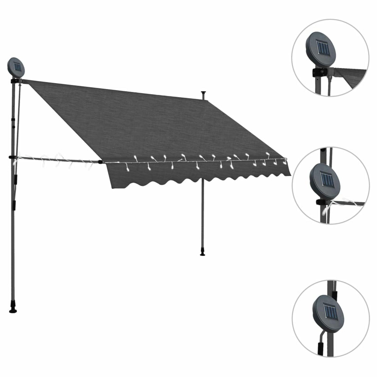 118.1" Anthracite Retractable Awning K2521