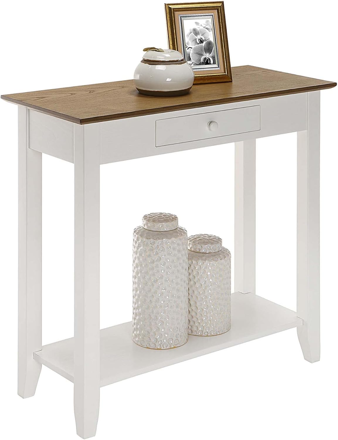 1-Drawer Hall Table with Shelf, Driftwood/White G943830