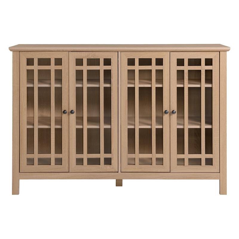 Light Oak Wood 4 Door Accent Cabinet W55543