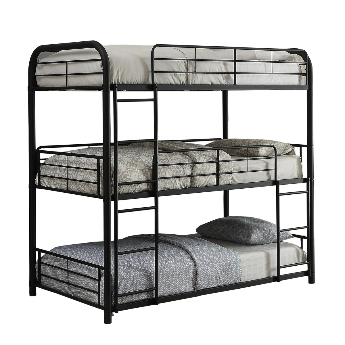 Triple Bunk Bed Full Sandy Black G80621