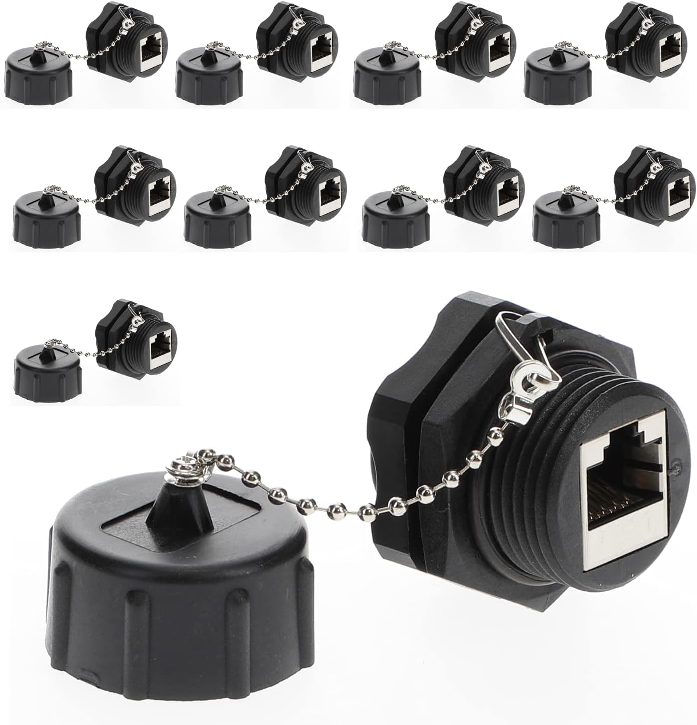 Black IP67 Shielded RJ45 Coupler 10 Pack L88343