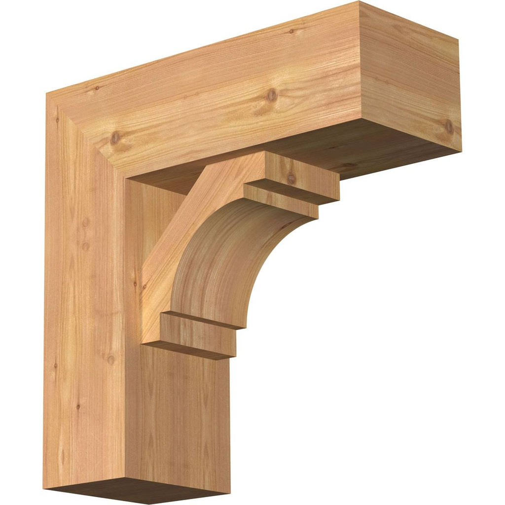 7 1/2x22W x 20x22D x 20x22H Merced Block Smooth Bracket w/ Offset Brace, Western Red Cedar D749312