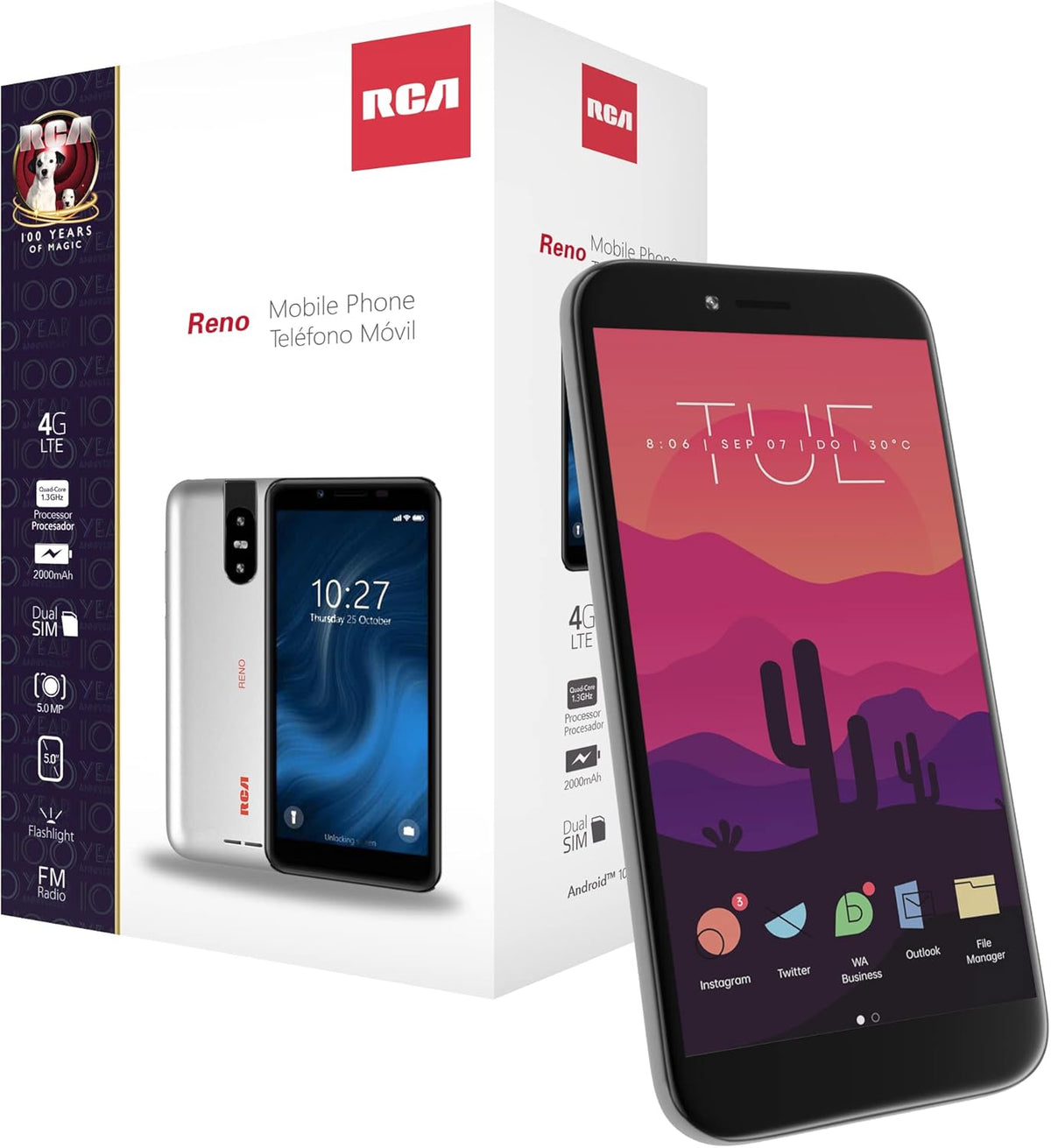 Black 4G LTE 16GB Android 10 Smartphone Pack of 2 T192