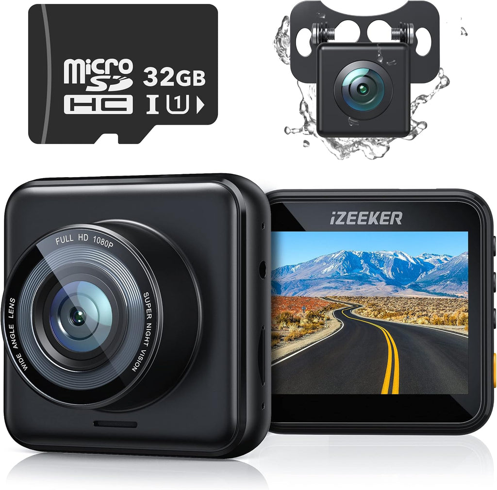 Dash Cam Front and Rear 1080P Full HD Dual Lens Dashcam 170° Wide Angle Pack of 2 L66165