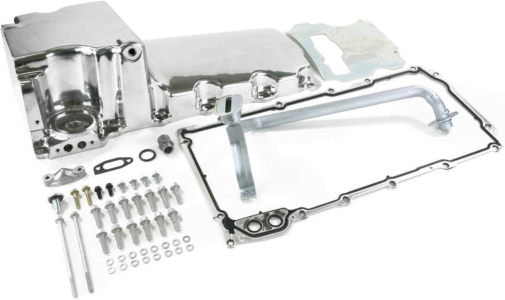 Rear Sump Retrofit Oil Drain Pan Lightweight Cast Aluminum Satin K29129
