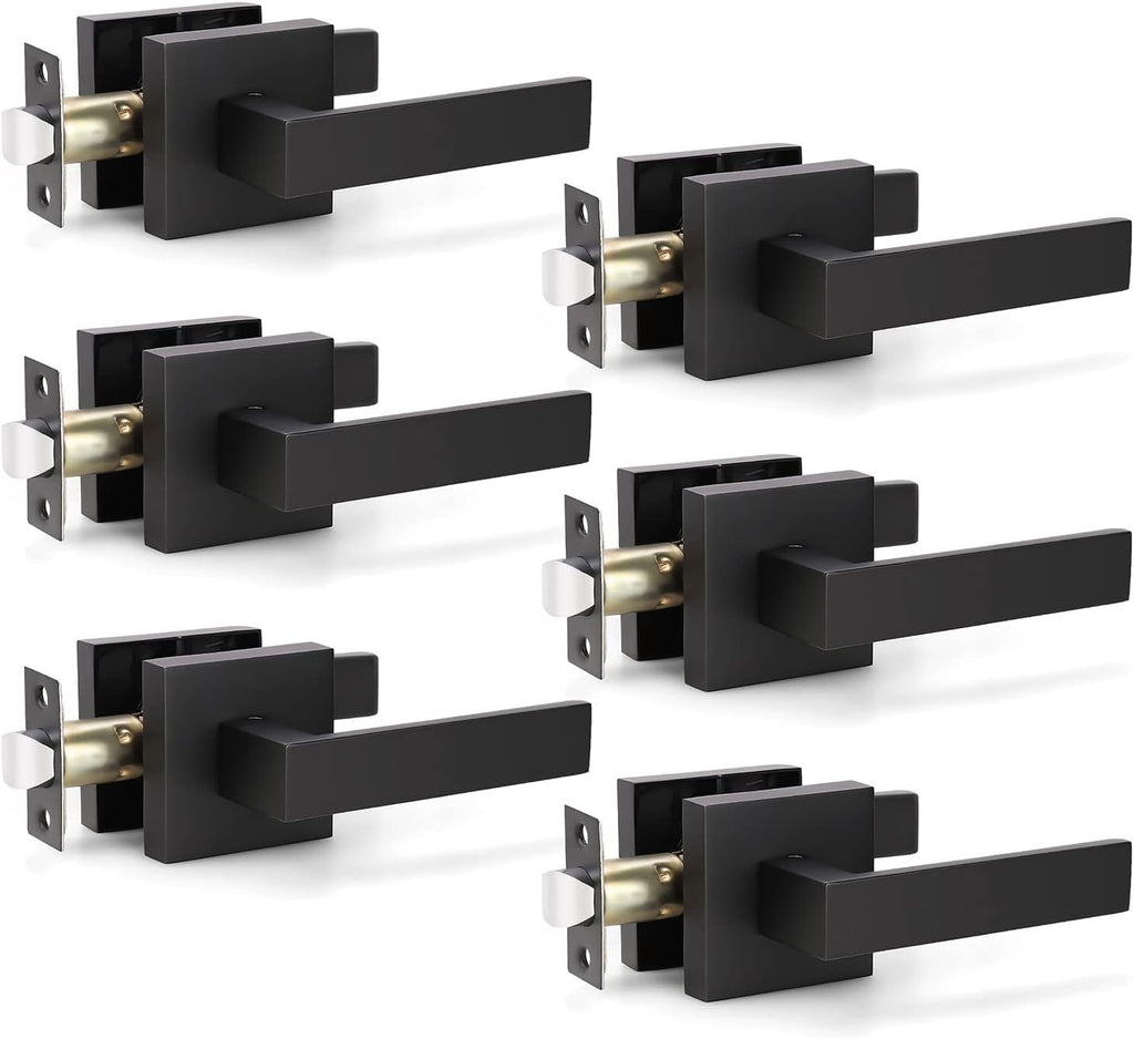 Matte Black 8 Pack Interior Door Lever Handles X840306