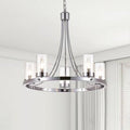 5 Light Candle Style Wagon Wheel Chandelier Y66541