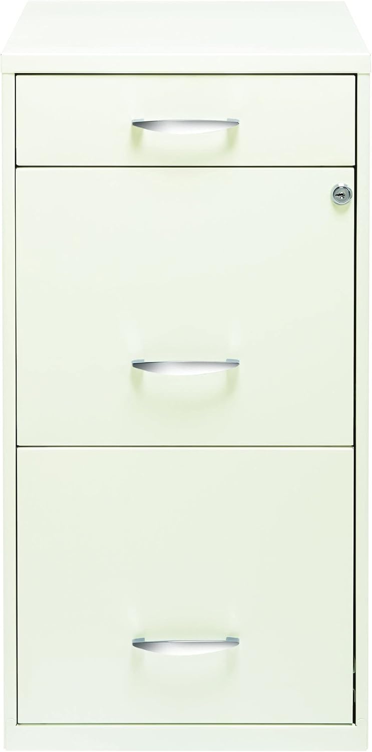 18 Deep 3 Drawer Steel File Cabinet in White E38701