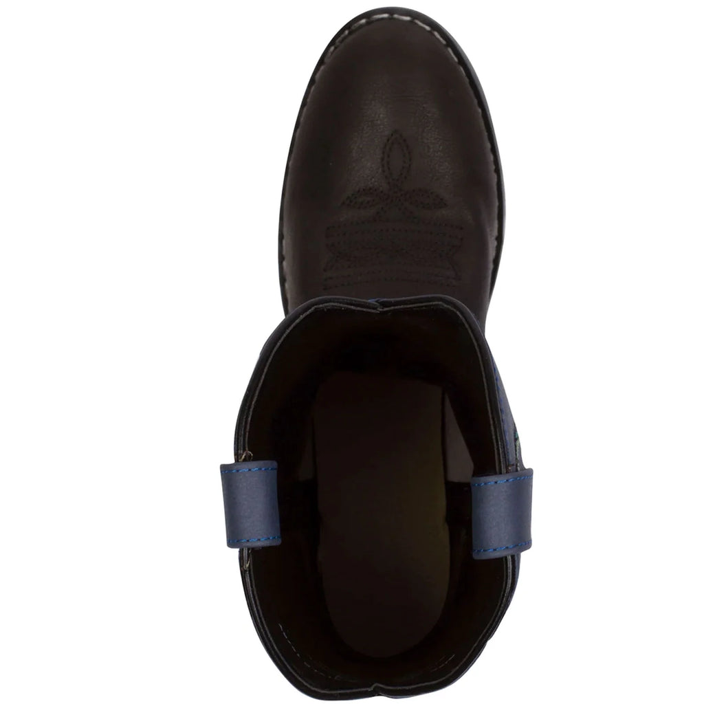 Black Blue Kids Western Boots K407
