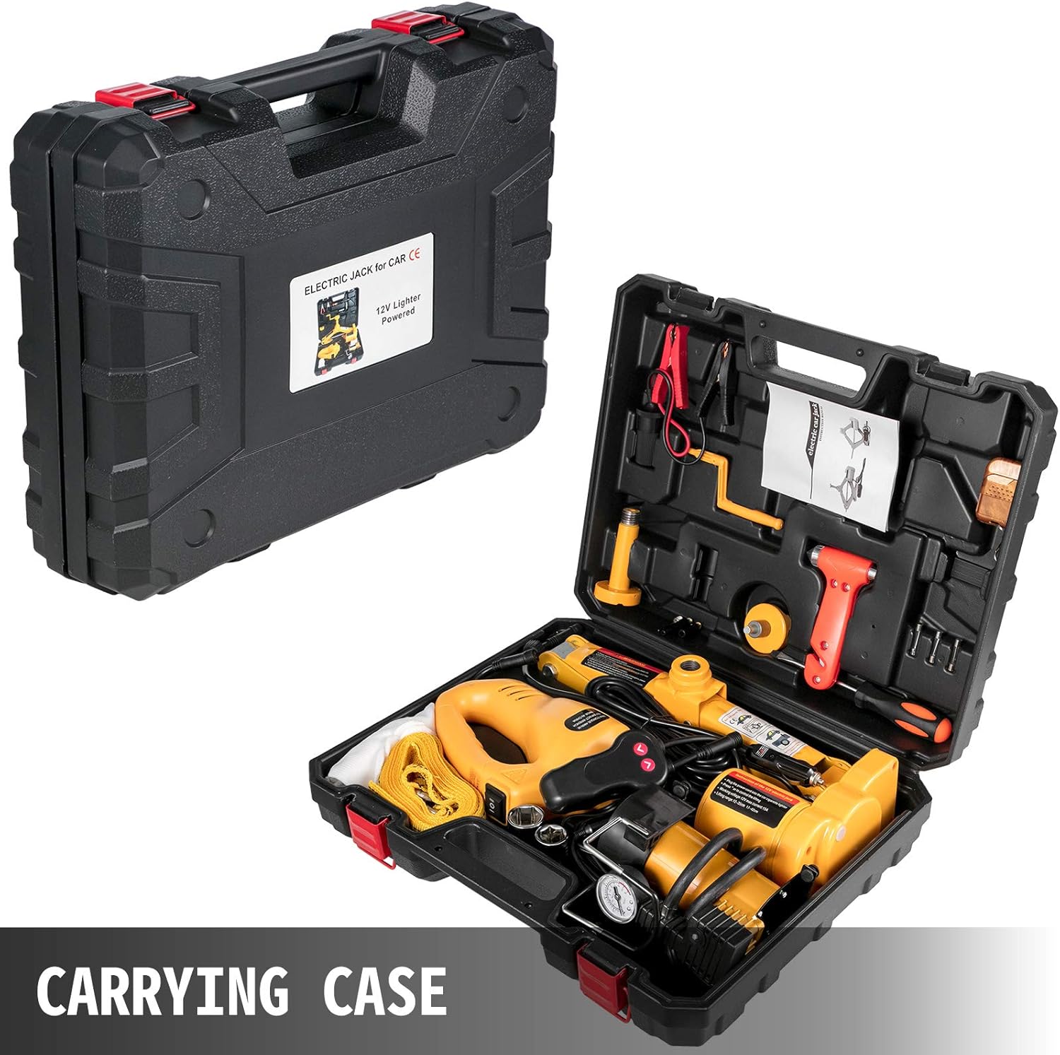 Electric Car Jack 3 Ton 6600LBS 12V DC with Electric Impact Wrench and Inflator Pump P303374